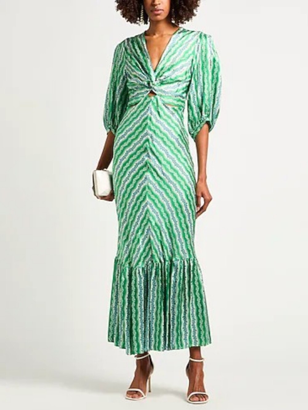 SANDRO Agnetta Floral Print Maxi Dress in Green - Picture 1 of 13